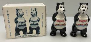 lot 75 image: 1997 HAMMS Bear Limited Edition Salt And Pepper Shakers (NIB)