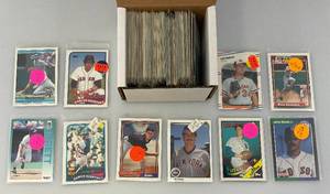 lot 109 image: Misc. Unsorted Baseball Cards Some In Protective Sleeves