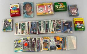 lot 110 image: Misc. Unsorted Baseball Cards Packs And More Some In Protective Sleeves