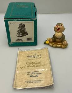 lot 149 image: EST. $75.00-$145.00 Vintage WDCC BAMBI 50th Anniversary-Thumper Hee Hee Hee Figurine  With COA In Original Box