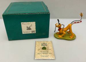 lot 164 image: Vintage WDCC Pluto Holiday Annual Figurine Plutos Christmas Tree With COA In Original Box