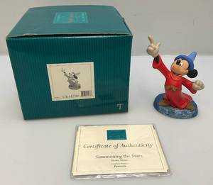 lot 173 image: EST. $175.00-$225.00 RARE Vintage WDCC Fantasia Wizard Mickey Figurine With COA In Original Box