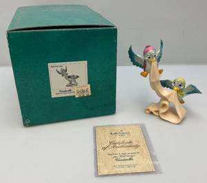 lot 174 image: EST. $125.00-$200.00 Vintage WDCC Cinderella Birds With Sash Well Tie A Sash Figurine  With COA In Original Box