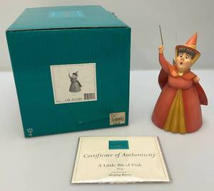 lot 180 image: EST. $125.00-$200.00 Vintage WDCC SLEEPING BEAUTY A Little Bit Of Pink (Flora) Figurine  With COA In Original Box
