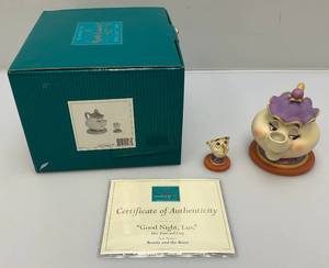 lot 186 image: EST. $175.00-$225.00 Vintage WDCC Beauty & The Beast Good Night, Luv Mrs. Potts And Chip Figurine  With COA In Original Box
