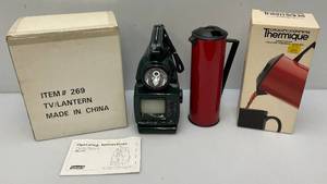 lot 196 image: Portable TV lantern & Thermique .75 Litre Thermal Server (Both NIB)
