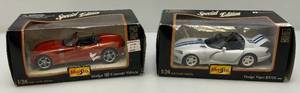 lot 210 image: Maisto 124  Scale Special Edition Die Cast Dodge ViperRT10 & Dodge Concept Car  (NIB)