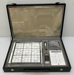 lot 213 image: Large Table Top Suduku Set In Leather Case