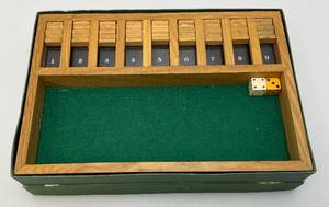 lot 230 image: Vintage Wooden Shut The Box Game