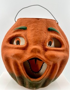 Vintage Papier Mache Pumpkin Halloween Lantern - Seasons Gone By 1998 DBH