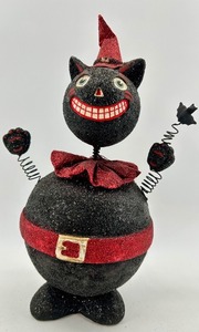 Black Cat Halloween Figurine Candy Container