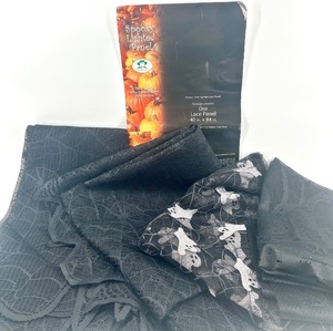 lot 56 image: Spooky Lighted Lace Panels Halloween Curtains