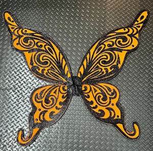 lot 72 image: Orange and Black Glitter Butterfly Costume Wings with Straps