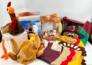 lot 168 image: Thanksgiving Turkey Decor and Plush Collection