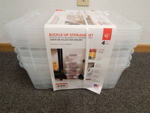 lot 7 image: IRIS Buckle-Up Storage Set of 4, 12.9 Quart