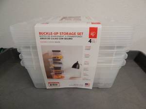 lot 24 image: IRIS Buckle-Up Storage Set of 4, 12.9 Quart