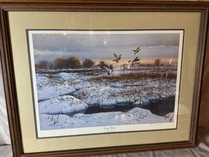 lot 24 image: Early Winter Framed Duck Print
