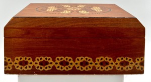 lot 10 image: Wooden Inlaid Ukrainian Jewelry Box with Removable Tray and Floral Design