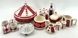 lot 44 image: Ukrainian Arts by K.M.K. Ceramic Tableware Set with Folk Motifs