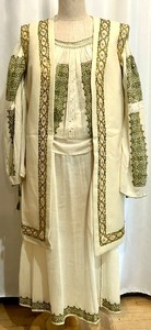 lot 56 image: Ukrainian Embroidered Traditional 3-Piece Outfit with Vest, Top, and Skirt