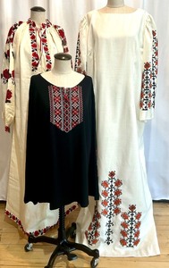 lot 73 image: Set of 3 Ukrainian Embroidered Dresses and Tunic