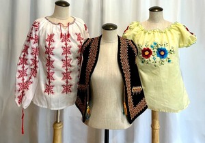 lot 109 image: Set of 3 Vintage Embroidered Ethnic Folk Tops and Vest