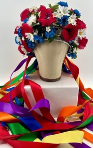 lot 112 image: 6 Floral Head Dresses with Colorful Ribbons