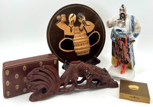 lot 116 image: Collection of Vintage Soviet Artifacts and Handcrafted Figures