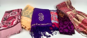 lot 117 image: Set of 6 Womens Fashion Scarves including LOFT, Vismaya, and Liz Claiborne