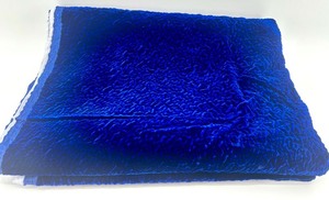 lot 120 image: Royal Blue Crushed Velvet Fabric Remnant