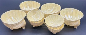 lot 155 image: Set of 8 Belleek Neptune Shell Footed Porcelain Bowls, Irish Mark