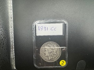 lot 2 image: KEY DATE 1891-CC Morgan Silver Dollar