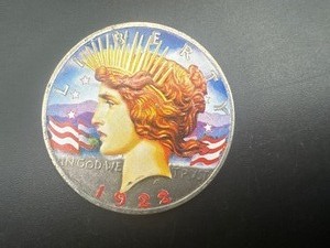 lot 39 image: 1922 Colorized Peace Silver Dollar