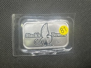 lot 81 image: 2023 BU Stacks & Bowers 1 Oz. Silver Bar