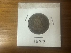 lot 95 image: 1877 Seated Liberty Quarter