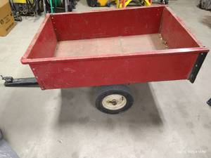 lot 10 image: Agri-Fab 10 cu. ft. Metal Pull Behind Wagon