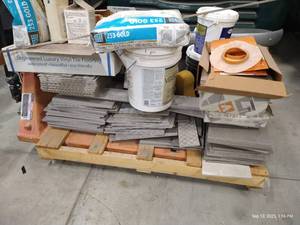 lot 37 image: Large Pile of Tiles, Grout, Mortar, Etc