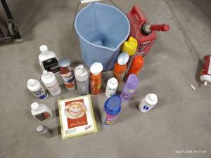 lot 55 image: Large Lot Cleaning Products  1 Gallon Gas Can