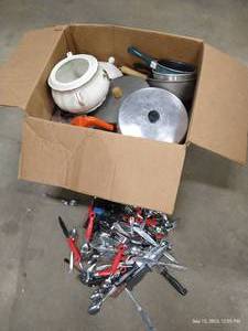 lot 59 image: Large Lot of PotsPans & Flatware