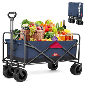 lot 81 image: Teekyooly Collapsible Folding Wagon Cart, Heavy Duty Utility Beach Wagon Cart for Sand with Big Wheels, 220lbs Weight Capacity for Shopping, Camping, Garden and Outdoor