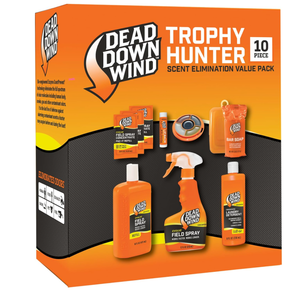 lot 132 image: LOT OF 2 DEAD DOWN WIND Trophy Hunter Scent Eliminator, 10 Piece Kit