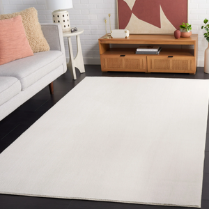 lot 141 image: SAFAVIEH Loft Kalya Solid Machine Washable Area Rug, Ivory, 4 x 6