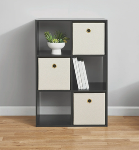 lot 145 image: Mainstays 6 Cube Storage Organizer, Black