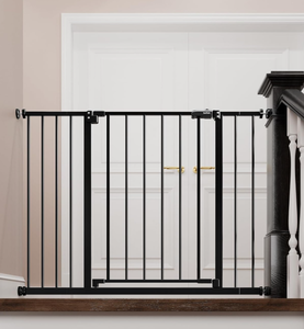 lot 163 image: InnoTruth Baby Gate for Stairs 28.9-42.1 Wide, 30 Tall Easy Step Walk Through Expandable Dual Lock Dog Gates for The House