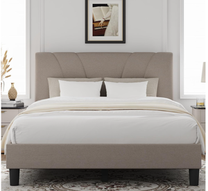 lot 435 image: Novilla King Size Bed Frame with Adjustable Headboard Platform King Bed Frame