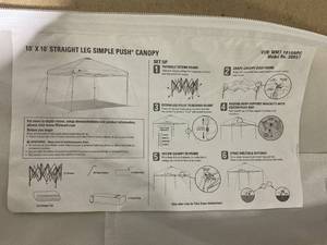 lot 168 image: Ozark Trail 10x10 Instant Pop Up Canopy Tent with Simple Push Setup