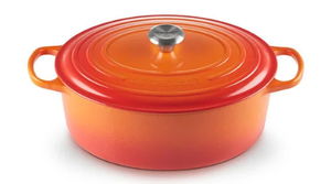 lot 4 image: LE CREUSET Signature Oval Dutch Oven Orange