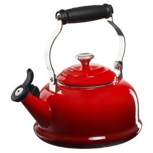 lot 59 image: Le Creuset Classic Whistling Tea Kettle Red 1.6L