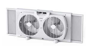 lot 468 image: Shinic 9 3-Speed Twin Window Fan with Removable Bug Screen,Fully Assembled