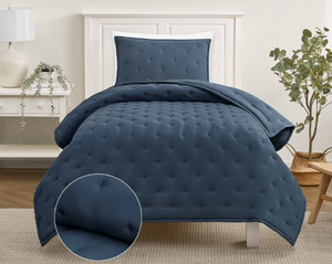 lot 469 image: Mainstays 2-Piece Navy Comforter Set for Teens and Adults, TwinTwin XL
